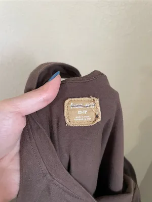 Free People Free Est Monet Romper Size XS Brown Relaxed Oversized T Shirt Boho thumbnail 4
