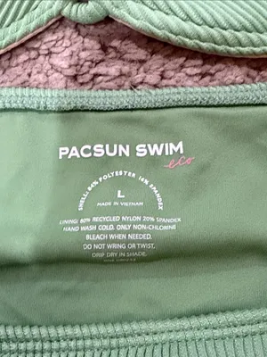 NWT PacSun Ribbed Green String Tie Bikini Set size L thumbnail 4