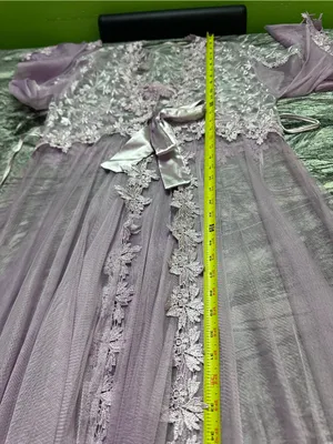 Embroidered Sheer Lace Robe in Light Lavender - Elegant Layering M thumbnail 9