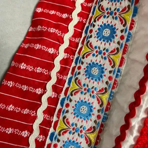 Folk Peasant‎ Blouse Top Women White Red Embroidered Balloon Sleeve European thumbnail 15