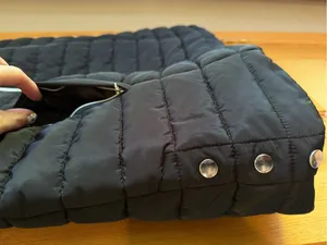 Zenana Black Quilted Puffer Vest Womens XL Full Zip Button Sides Gorpcore thumbnail 3
