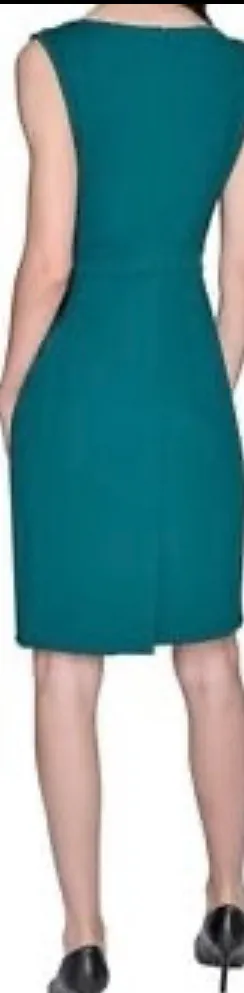 KARL LAGERFELD PARIS EVERGREEN Bow Waist Scuba Crepe Sheath Dress 14 thumbnail 5