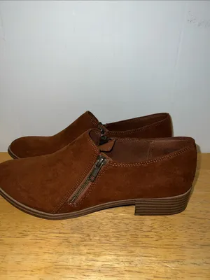 American Eagle Outfitters Chestnut Suede Slip-On Shoes with Side Zips thumbnail 3