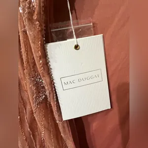 New Mac Duggal Pink Embellished High Neck Illusion Long Sleeve Gown - Size 14 thumbnail 10