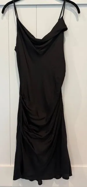 ASTR‎ The Label Black Cowl Neck Sleeveless Ruched Mini Dress thumbnail 1