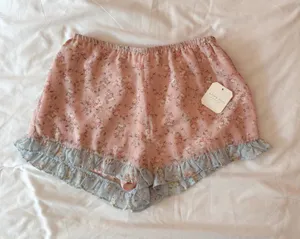 Altar’d State Blue And Pink Floral Ruffle Shorts Size Small thumbnail 1