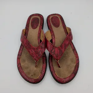 b.o.c. Born Concept Womens‎ Red Snakeskin Print Thong Flip Flop Sandals 8 Cat284 thumbnail 4
