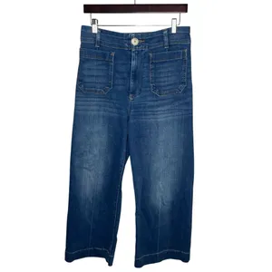 Maeve The Colette High Rise Wide Leg Crop Denim Jeans Size 29 Patch Pockets thumbnail 5