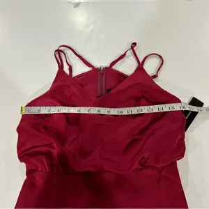 Lulu’s On The‎ Floor Fuchsia Satin Sleeveless Ruffle Mini Dress Size S thumbnail 10