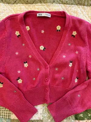 Zara Embroidered Floral Cardigan thumbnail 4