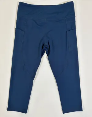 Zyia Active Womens 14-16 Navy Blue High Rise Capri Leggings Pockets Athletic thumbnail 1