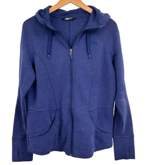 The North Face Hoodie Womens XL Full Zip Fleece Sweatshirt Outdoor Gorpcore Blue thumbnail 1