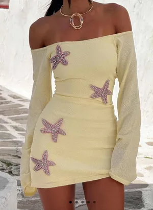 Outcast Clothing Maii Mini Dress Lemon Yellow thumbnail 1