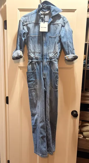 Nocturne Denim cargo jumpsuit Blue Size XS thumbnail 1