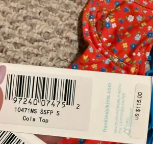 NWT Frankie’s bikinis cola underwire bra in seaside farm- Size Small thumbnail 8