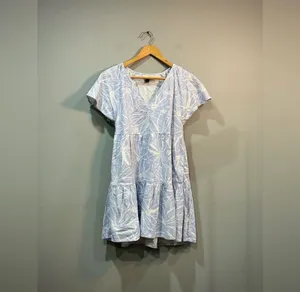SALE! Light Blue Universal Thread Floral Mini Skater Dress Size S EUC thumbnail 3