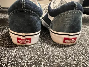 Womens 10 Vans Old Skool Acid Wash Denim Lowtop Skate Shoes- Blue/White thumbnail 9
