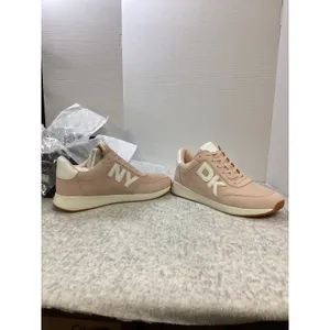 DKNY Oaks Logo Lace Up Sneakers Pale Blush Pink Faux‎ Suede Nylon Womens 11 thumbnail 5