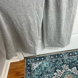Kittenish gray jumpsuit sweats comfy wrap front drawstring‎ wide leg small thumbnail 4