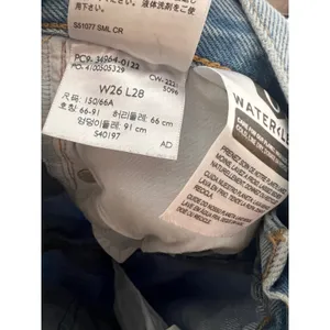 Levi's Wedgie Straight Jeans Women's 26 Light Wash Raw Hem High Rise Denim‎ thumbnail 9