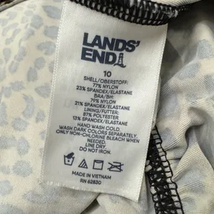 LANDS END Tankini 10 Cheetah Print Tan Black Swimsuit Top Adjustable Straps NEW thumbnail 6
