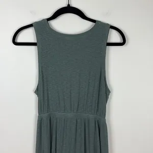 Aerie Cutout Ribbed Dress Knot Tie Green Women’s Size Medium Mini Lightweight thumbnail 8