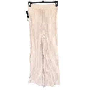 INC Jeannie Mai Medium Flared Sweater Pants Ribbed Stretch Oatmeal Beige New thumbnail 3