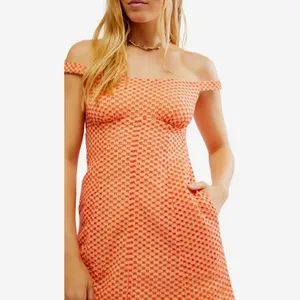 Free People Berry Kiss Eyelet Off the Shoulder Minidress White Peach S thumbnail 2