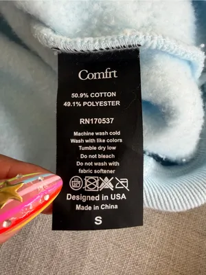 Comfrt Pastel Edit Light Blue Women's Sweatshirt Size Small thumbnail 6