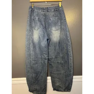 Jeans Womens M Blue Medium Wash High Rise Relaxed Tapered Seamed Denim thumbnail 4