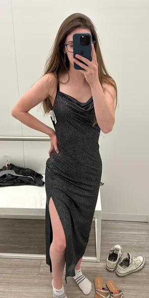 Bebe Sparkly Black Dress thumbnail 1