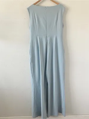 Fehaute Light Blue Bow Wide Leg Formal Sleeveless Boat Neck Pantsuit Jumpsuit thumbnail 7