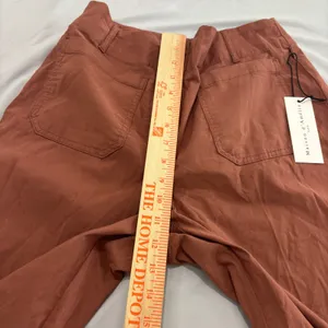 Maison d'Amélie Paris Rust Brown Wide Leg Crop Utility Pants Linen Blend Size 8 thumbnail 9