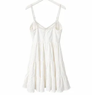Princess Polly white mini dress with lace detailing and button-up front, size 4 #princesspolly #mini thumbnail 2