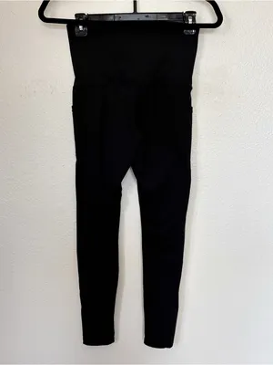 Solid Black Waist Trainer Shapewear Leggings Size M thumbnail 5