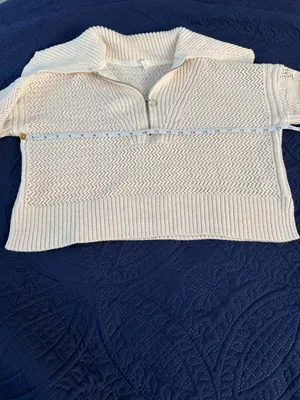 ANTHROPOLOGIE Daily Practice Half-Zip Oversized Pullover Sweater Size Small thumbnail 7