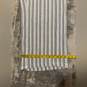 Ellen Tracy Blue and Cream Striped Wide Leg Pants thumbnail 9