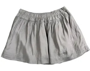 Abercrombie & Fitch Mini Skirt Womens Medium Grey Smocked Elastic Waist Logo Vtg thumbnail 1