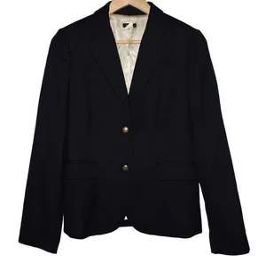Women J. Crew Schoolboy Jacket 17072 Navy Blue Gold Wool Blazer Suit Coat Size 6 thumbnail 1