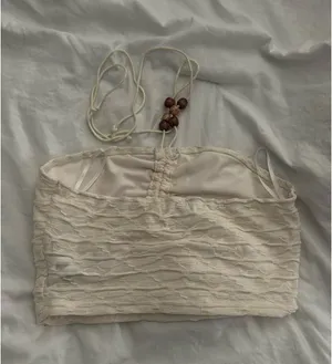 shein tube top tan with beads thumbnail 2