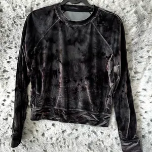 1056 Lululemon Velour Warm Down Crew in the Interstellar Dark Grey Multi Black Size M thumbnail 5