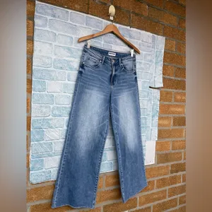 BAYEAS High -Rise Wide Leg Jeans with Frayed Hem size 28 thumbnail 2