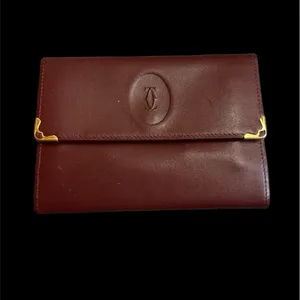 Cartier Paris Burgandy Calfskin Vintage Wallet, Kisslock Coin Compartment. COA thumbnail 13