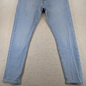 Levis Premium 501 S Skinny Jeans Light Wash High Rise Button Fly Blue Denim thumbnail 4