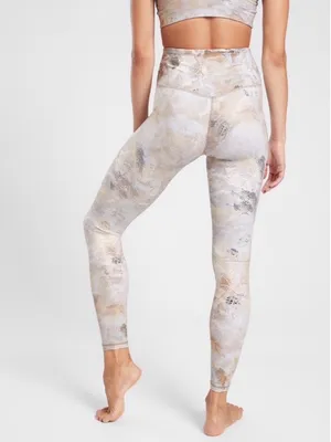 Athleta Elation Gilded Tight Tan Gold Metallic Snakeskin Leggings Size XXS thumbnail 2