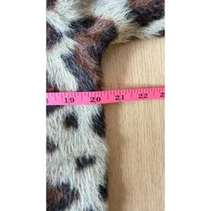 Zara Animal Jacquard Knit Cardigan Leopard Print Round Neck Size Small thumbnail 6