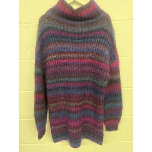 Hatch sz 1/Small Pink Purple Blue Striped Maternity Turtleneck Pullover Sweater thumbnail 7