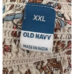 Old Navy Fit Flare Sleeveless Cotton-Poplin Smocked-Bodice Dress 2X Boho Beachy thumbnail 8