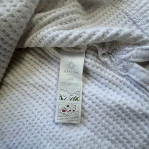 Offline by Aerie White Waffle Knit Crop Top Womens Large V Neck Pocket Coquette thumbnail 6