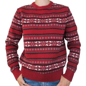 Vintage 90s Dockers Red Fair Isle Christmas Sweater thumbnail 1